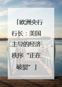 欧洲央行行长：美国主导的经济秩序“正在破裂”