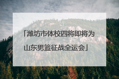 潍坊市体校四将即将为山东男篮征战全运会