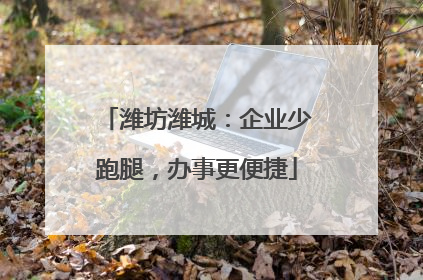 潍坊潍城：企业少跑腿，办事更便捷