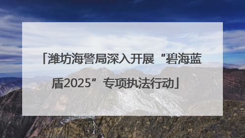 潍坊海警局深入开展“碧海蓝盾2025”专项执法行动