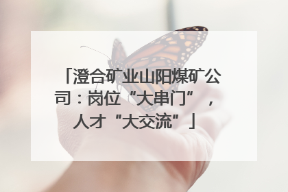 澄合矿业山阳煤矿公司：岗位“大串门”，人才“大交流”