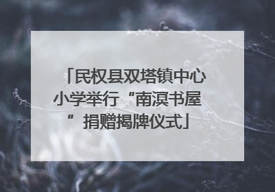 民权县双塔镇中心小学举行“南溟书屋”捐赠揭牌仪式