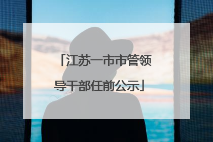 江苏一市市管领导干部任前公示