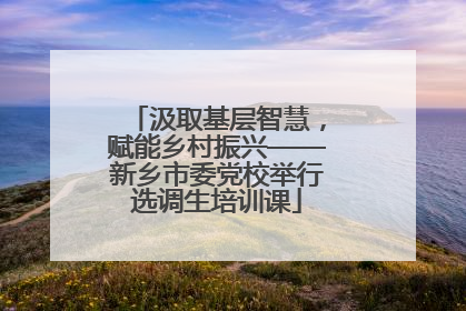 汲取基层智慧，赋能乡村振兴——新乡市委党校举行选调生培训课
