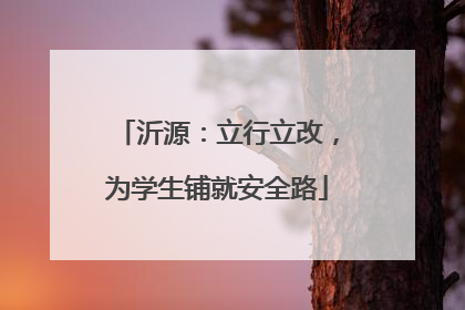 沂源：立行立改，为学生铺就安全路