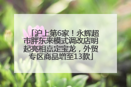 沪上第6家！永辉超市胖东来模式调改店明起亮相嘉定宝龙，外贸专区商品增至13款