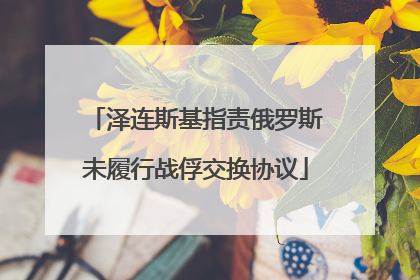 泽连斯基指责俄罗斯未履行战俘交换协议