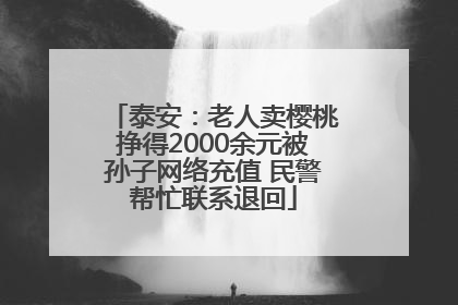 泰安：老人卖樱桃挣得2000余元被孙子网络充值 民警帮忙联系退回