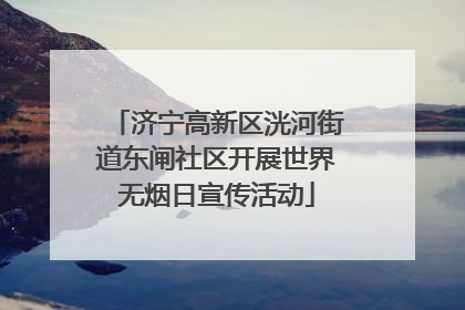 济宁高新区洸河街道东闸社区开展世界无烟日宣传活动