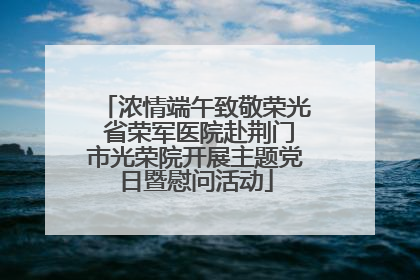 浓情端午致敬荣光 省荣军医院赴荆门市光荣院开展主题党日暨慰问活动