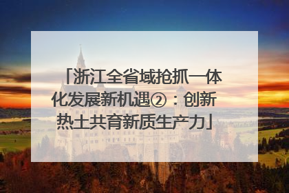 浙江全省域抢抓一体化发展新机遇②：创新热土共育新质生产力