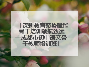 深耕教育聚势赋能 骨干培训领航致远—成都市初中语文骨干教师培训班