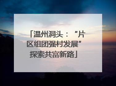 温州洞头：“片区组团强村发展”探索共富新路