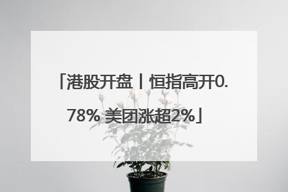 港股开盘丨恒指高开0.78% 美团涨超2%