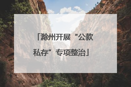 滁州开展“公款私存”专项整治