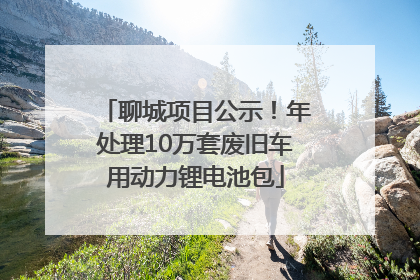 聊城项目公示！年处理10万套废旧车用动力锂电池包