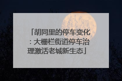 胡同里的停车变化：大栅栏街道停车治理激活老城新生态