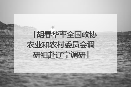 胡春华率全国政协农业和农村委员会调研组赴辽宁调研