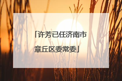 许芳已任济南市章丘区委常委
