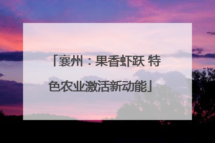 襄州：果香虾跃 特色农业激活新动能