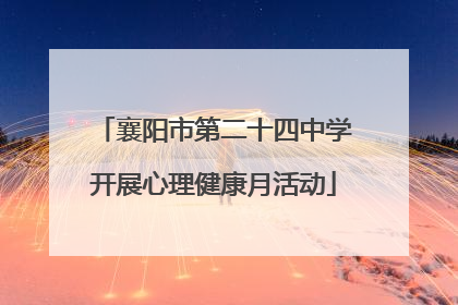 襄阳市第二十四中学开展心理健康月活动