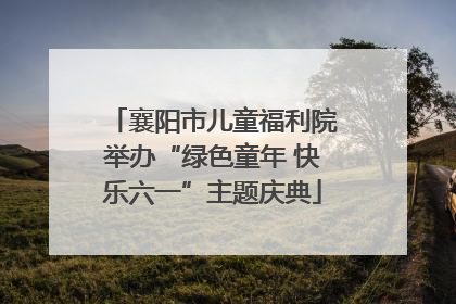 襄阳市儿童福利院举办“绿色童年 快乐六一”主题庆典