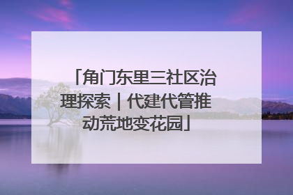 角门东里三社区治理探索｜代建代管推动荒地变花园