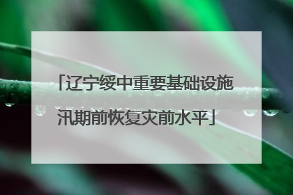 辽宁绥中重要基础设施汛期前恢复灾前水平