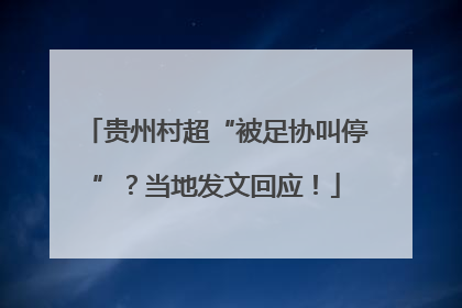 贵州村超“被足协叫停”？当地发文回应！