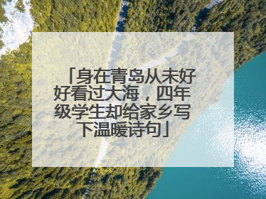 身在青岛从未好好看过大海，四年级学生却给家乡写下温暖诗句