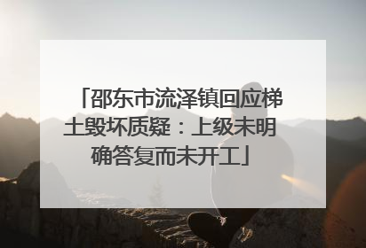 邵东市流泽镇回应梯土毁坏质疑：上级未明确答复而未开工