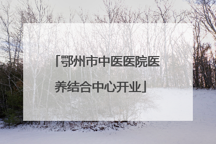 鄂州市中医医院医养结合中心开业