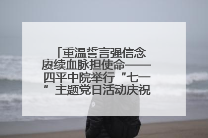 重温誓言强信念 赓续血脉担使命——四平中院举行“七一”主题党日活动庆祝建党104周年