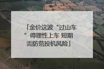 金价这波“过山车”得理性上车 短期需防范投机风险