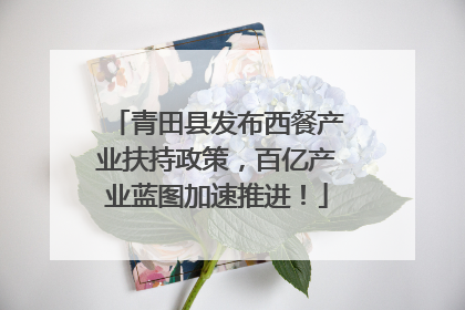 青田县发布西餐产业扶持政策，百亿产业蓝图加速推进！