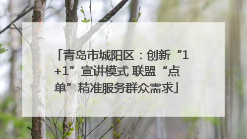青岛市城阳区：创新“1+1”宣讲模式 联盟“点单”精准服务群众需求