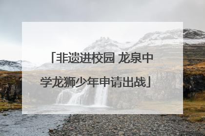 非遗进校园 龙泉中学龙狮少年申请出战