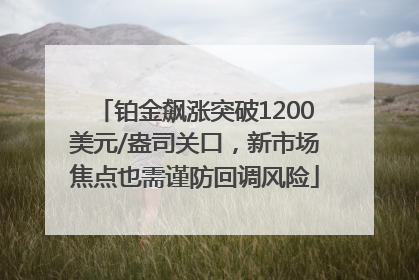 铂金飙涨突破1200美元/盎司关口，新市场焦点也需谨防回调风险