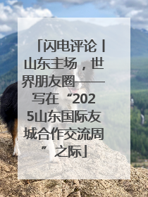 闪电评论丨山东主场，世界朋友圈——写在“2025山东国际友城合作交流周”之际