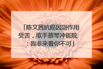 陈文茜抗癌因副作用受苦，歌手蔡琴冲医院：我非来看你不可