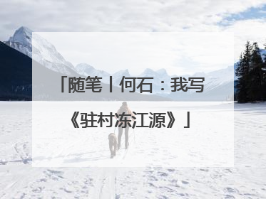 随笔丨何石：我写《驻村冻江源》