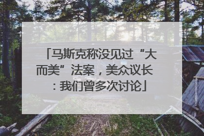 马斯克称没见过“大而美”法案，美众议长：我们曾多次讨论