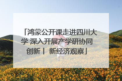 鸿蒙公开课走进四川大学 深入开展产学研协同创新丨 新经济观察