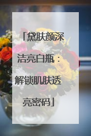 黛肤颜深洁亮白瓶：解锁肌肤透亮密码