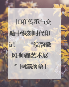 ﻿在传承与交融中镌刻时代印记——“皖韵徽风·师晶艺术展”圆满落幕