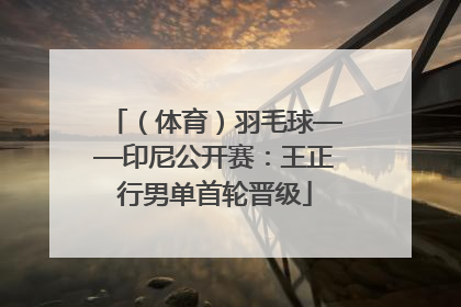 （体育）羽毛球——印尼公开赛：王正行男单首轮晋级
