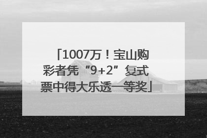 1007万！宝山购彩者凭“9+2”复式票中得大乐透一等奖