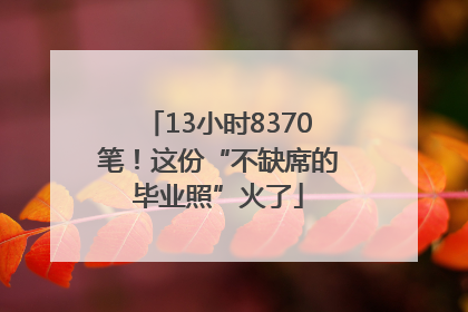 13小时8370笔！这份“不缺席的毕业照”火了