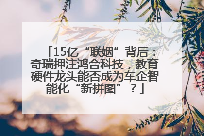 15亿“联姻”背后：奇瑞押注鸿合科技，教育硬件龙头能否成为车企智能化“新拼图”？