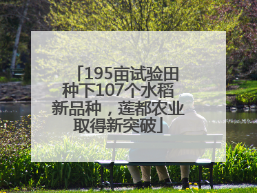 195亩试验田种下107个水稻新品种，莲都农业取得新突破